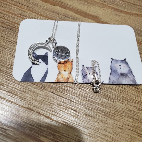 Sterling Silver Bling Cresent 2 PC Detachable I LOVE YOU Moon Necklace Charms - Picture 3 of 9